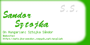 sandor sztojka business card